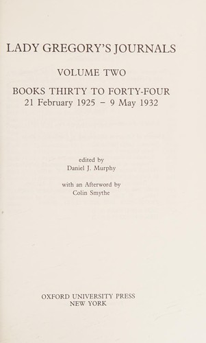 Lady Gregory's Journals: Volume 2: Books 30-44