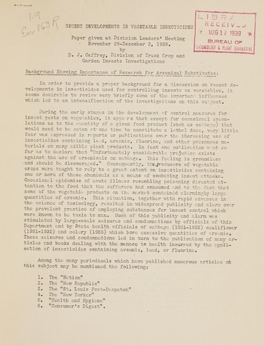 Recent developments in vegetable insecticides