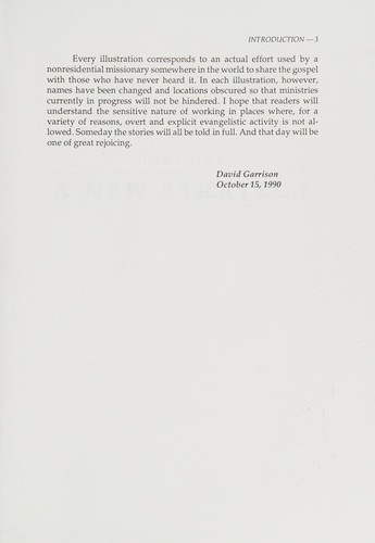 The nonresidential missionary