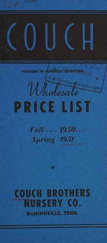 Wholesale price list, fall 1950, spring 1951
