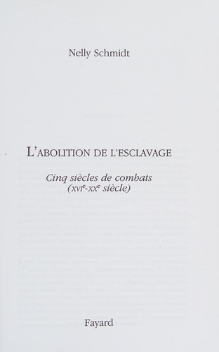 L'abolition de l'esclavage