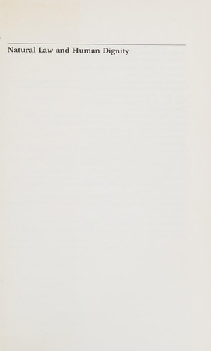 Natural law and human dignity