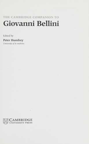 The Cambridge companion to Giovanni Bellini