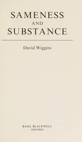 Sameness and substance