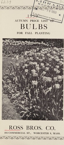 1950 autumn price list of bulbs for fall planting