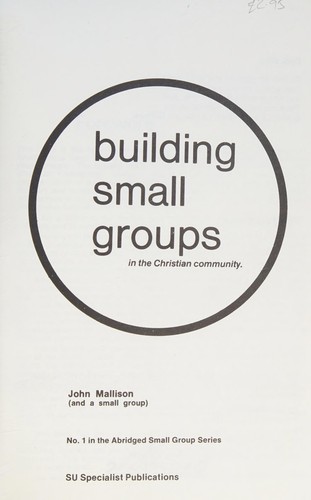 Building small groups in the Christian community