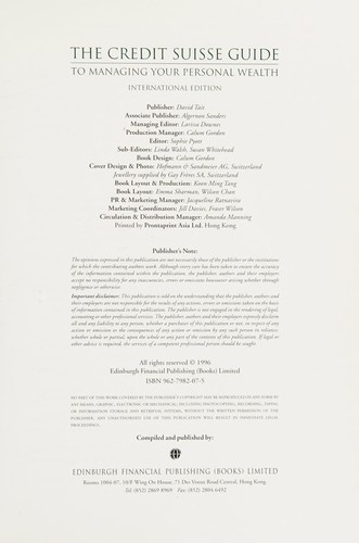 The Credit suisse guide to managing your personal wealth