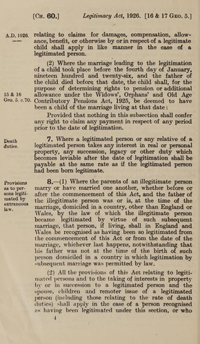 Legitimacy Act, 1926