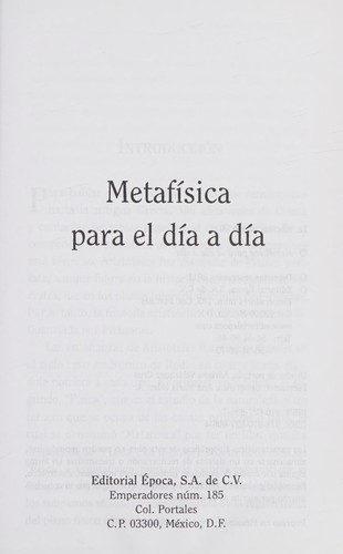 Metafisica para el dia a dia