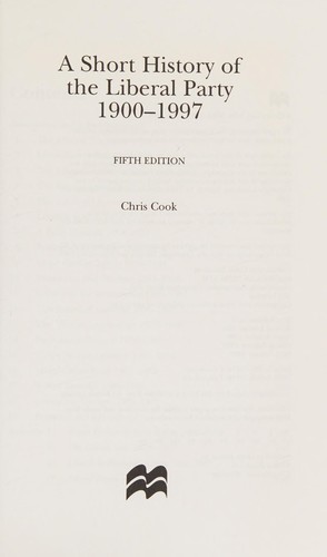 A Short History of the Liberal Party, 1900-97