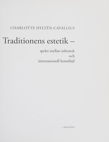 Traditionens estetik