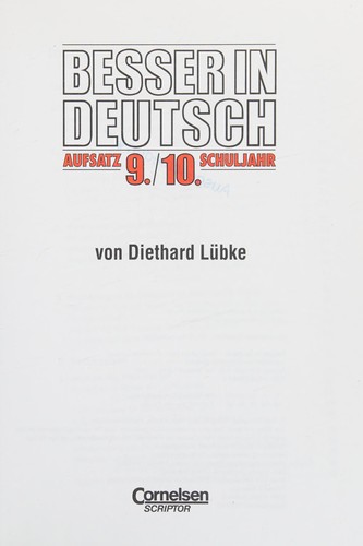 Besser in Deutsch, Aufsatz 9./10. Schuljahr