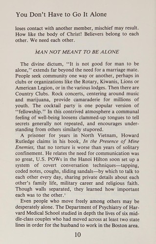 You don't have to go it alone