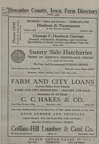 Muscatine County, Iowa, farm directory