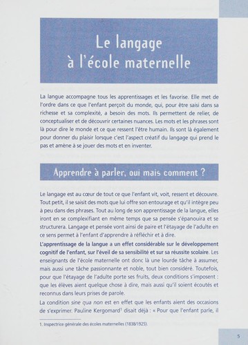 Développer et structurer le langage à la maternelle