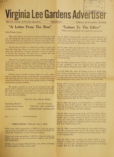 Virginia Lee Gardens advertiser