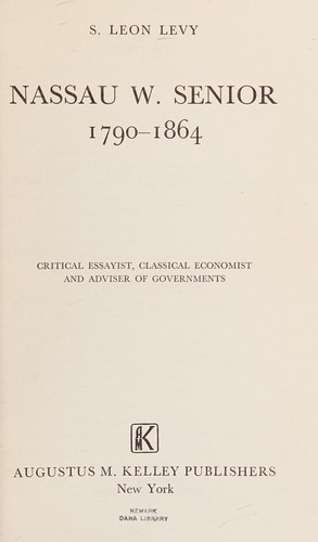 Nassau W. Senior, 1790-1864