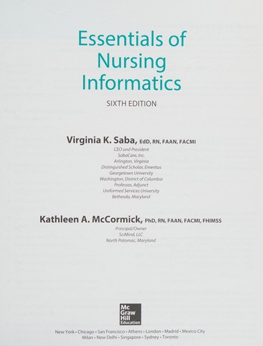 Essentials of Nursing Informatics