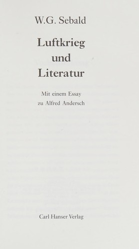 Luftkrieg und Literatur