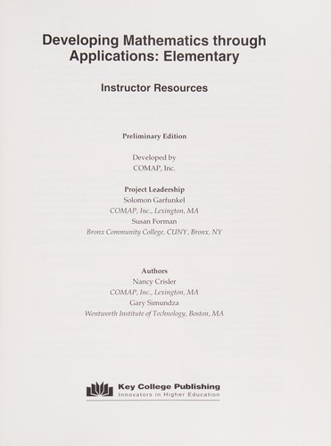 Developing mathematics through applications