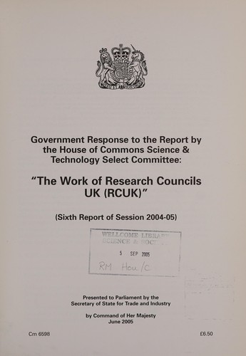 Government response to the report by the House of Commons Science & Technology Select Committee