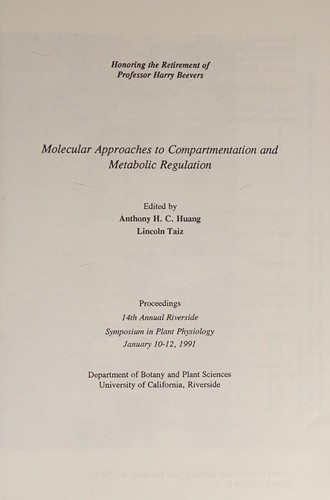Molecular Approaches to Compartmentation and Metabolic Regulation