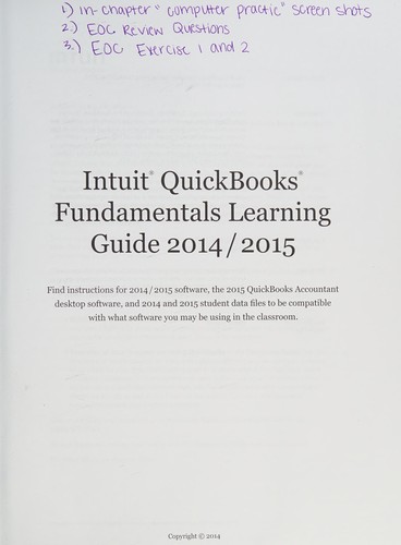 QuickBooks fundamentals learning guide 2014/1015