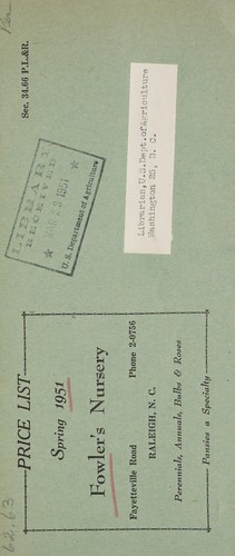 Price list, spring 1951