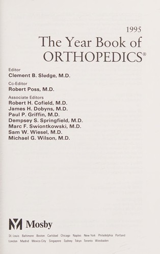 The Year Book of Orthopedics, 1995 (Year Book of Orthopedics)