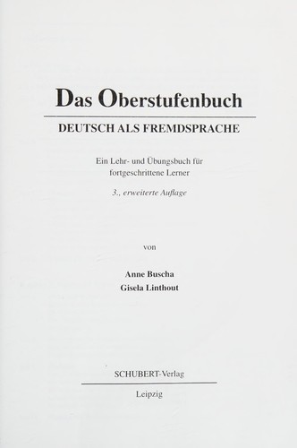 Das Oberstufenbuch Deutsch als Fremdsprache
