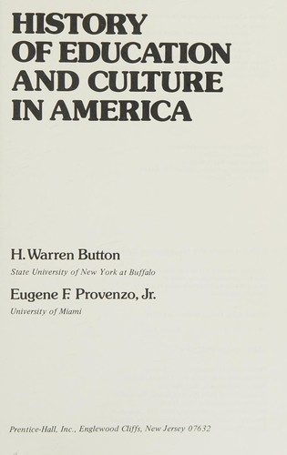 History of education and culture in America