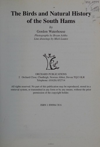 The Birds and Natural History of the South Hams