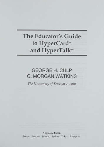 The educator's guide to HyperCard and HyperTalk