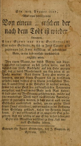 Ein neu Trauer-Lied