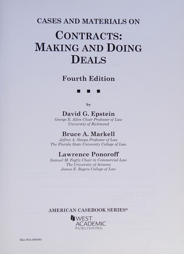 Cases and materials on contracts