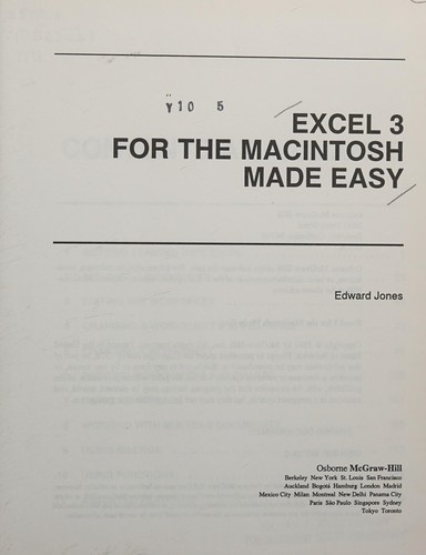 Excel 3 for the Macintosh made easy