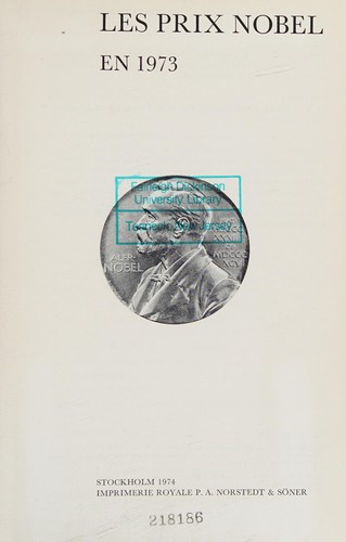 Nobel Prizes 1973