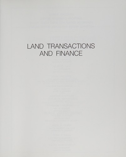 Land transactions and finance