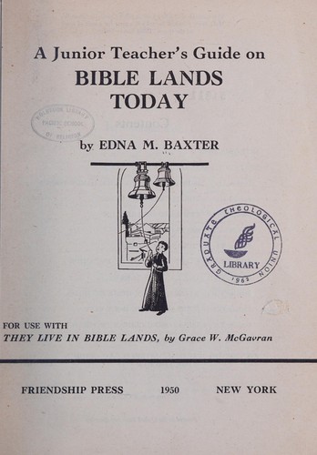 A junior teacher's guide on Bible lands today