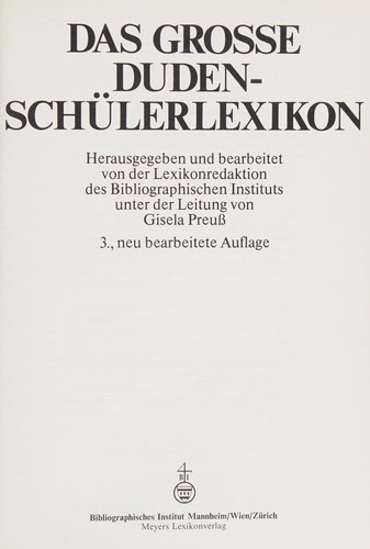 Das grosse Duden-Schülerlexikon