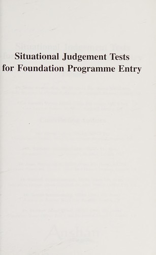Situational Judgement Tests (SJTs) for Foundation Programme Entry
