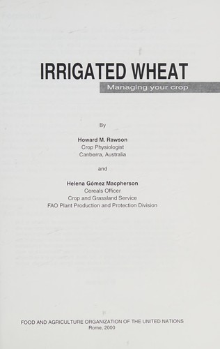 Irrigated Wheat