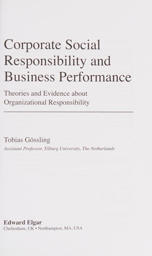 Corporate social responsibility and business performance
