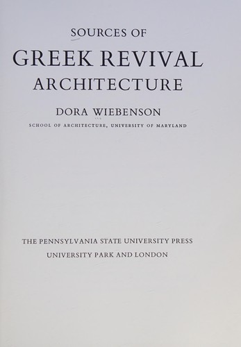 Sources of Greek revival architecture.