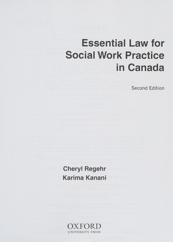 Essential Law for Social Work Practice in Canada