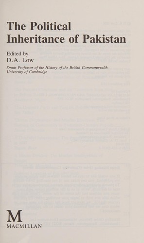 The political inheritance of Pakistan