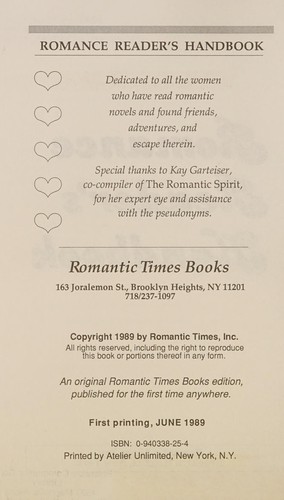 Romance Reader's Handbook