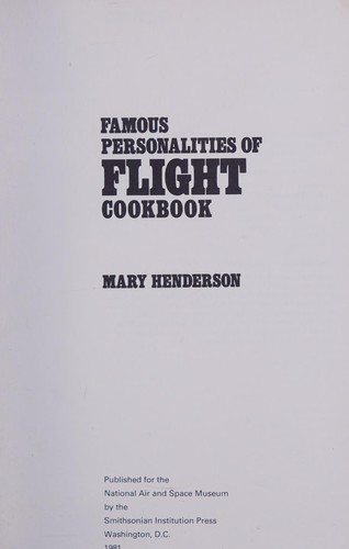 Famous personalities of flight cookbook