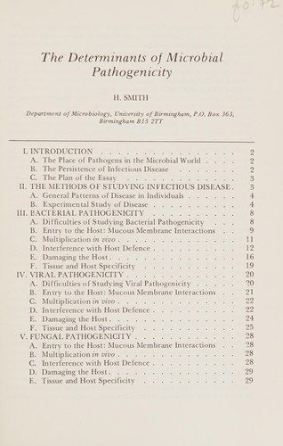 Determinants of Microbial Pathogenicity