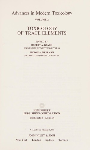 Toxicology of trace elements